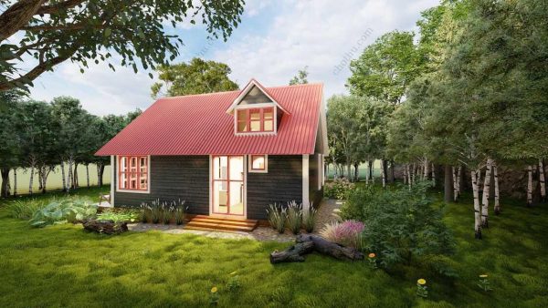 Bản vẽ kiến ​​trúc nhà gỗ hiện đại 40' x 22' – Bản thiết kế nhà nghỉ dưỡng tùy chỉnh - Hình ảnh 6
