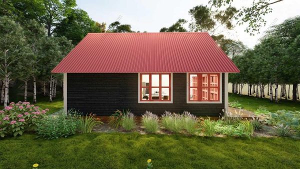 Bản vẽ kiến ​​trúc nhà gỗ hiện đại 40' x 22' – Bản thiết kế nhà nghỉ dưỡng tùy chỉnh - Hình ảnh 8