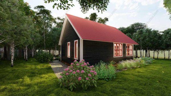 Bản vẽ kiến ​​trúc nhà gỗ hiện đại 40' x 22' – Bản thiết kế nhà nghỉ dưỡng tùy chỉnh - Hình ảnh 9