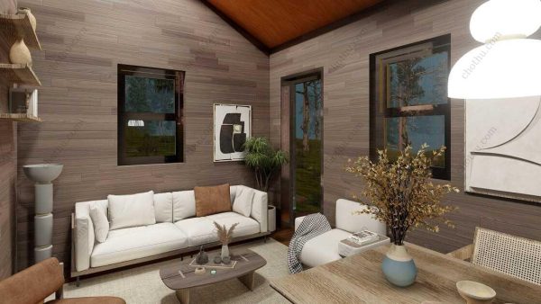 Bản vẽ kiến ​​trúc nhà gỗ hiện đại 25' x 25' - Bản thiết kế nhà nghỉ dưỡng tùy chỉnh - Hình ảnh 8
