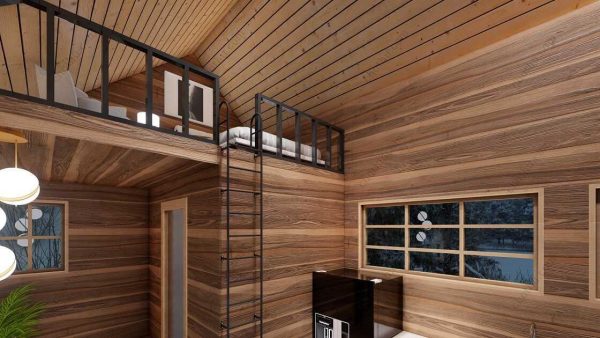 Bản vẽ kiến ​​trúc nhà gỗ hiện đại 25' x 12' – Bản thiết kế nhà nghỉ dưỡng tùy chỉnh - Hình ảnh 11