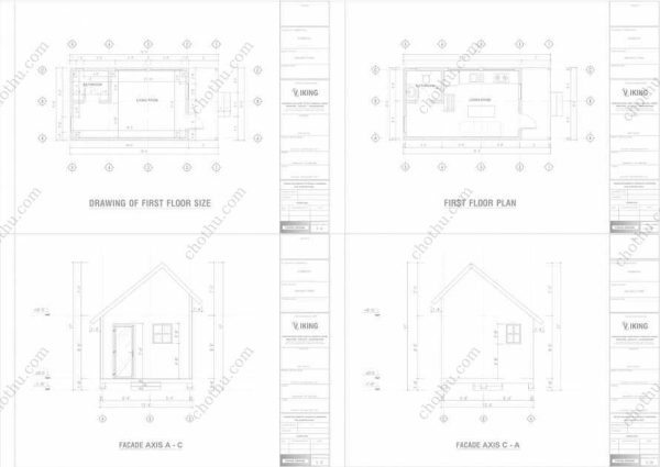 Bản vẽ kiến ​​trúc nhà gỗ hiện đại 25' x 12' – Bản thiết kế nhà nghỉ dưỡng tùy chỉnh - Hình ảnh 2