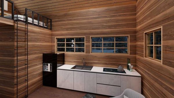 Bản vẽ kiến ​​trúc nhà gỗ hiện đại 25' x 12' – Bản thiết kế nhà nghỉ dưỡng tùy chỉnh - Hình ảnh 9