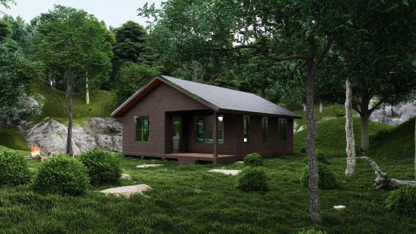 Bản vẽ kiến ​​trúc nhà gỗ hiện đại 24' x 32' – Bản thiết kế nhà nghỉ dưỡng tùy chỉnh - Hình ảnh 3