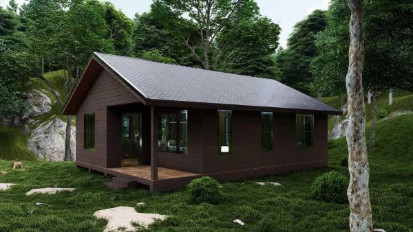 Bản vẽ kiến ​​trúc nhà gỗ hiện đại 24' x 32' – Bản thiết kế nhà nghỉ dưỡng tùy chỉnh - Hình ảnh 4