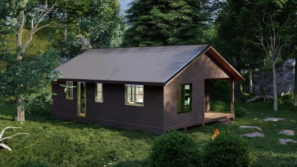 Bản vẽ kiến ​​trúc nhà gỗ hiện đại 24' x 32' – Bản thiết kế nhà nghỉ dưỡng tùy chỉnh - Hình ảnh 5