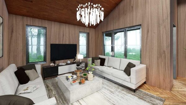 Bản vẽ kiến ​​trúc nhà gỗ hiện đại 24' x 32' – Bản thiết kế nhà nghỉ dưỡng tùy chỉnh - Hình ảnh 7