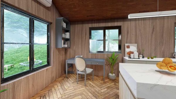 Bản vẽ kiến ​​trúc nhà gỗ hiện đại 24' x 32' – Bản thiết kế nhà nghỉ dưỡng tùy chỉnh - Hình ảnh 8