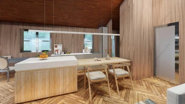 Bản vẽ kiến ​​trúc nhà gỗ hiện đại 24' x 32' – Bản thiết kế nhà nghỉ dưỡng tùy chỉnh - Hình ảnh 9