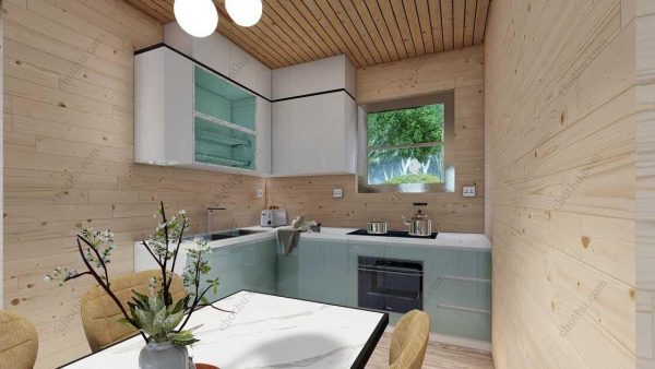 Bản vẽ kiến ​​trúc nhà gỗ hiện đại 15' x 25' – Bản thiết kế nhà nghỉ dưỡng tùy chỉnh - Hình ảnh 8