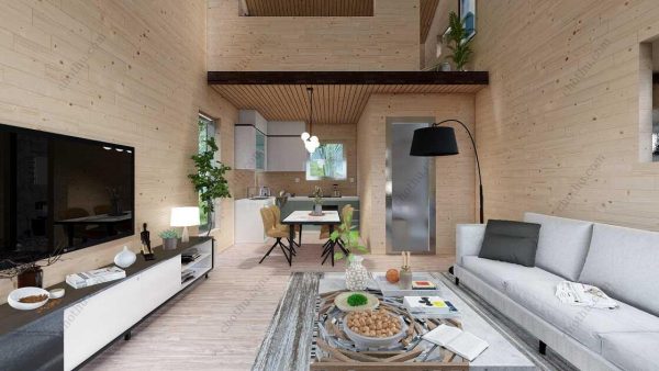 Bản vẽ kiến ​​trúc nhà gỗ hiện đại 15' x 25' – Bản thiết kế nhà nghỉ dưỡng tùy chỉnh - Hình ảnh 9
