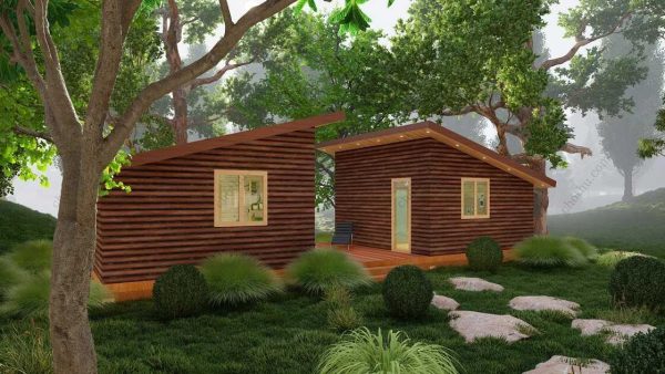 Bản vẽ kiến ​​trúc nhà gỗ hiện đại 41' x 16' – Bản thiết kế nhà nghỉ dưỡng tùy chỉnh
