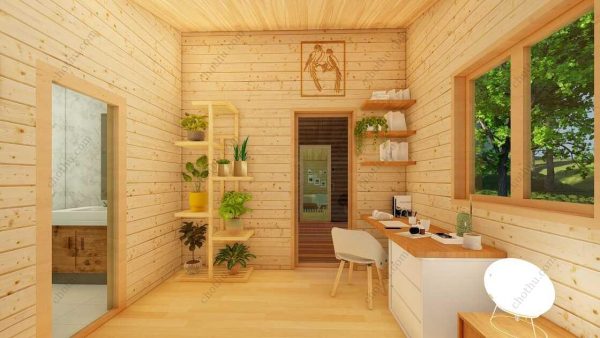 Bản vẽ kiến ​​trúc nhà gỗ hiện đại 41' x 16' – Bản thiết kế nhà nghỉ dưỡng tùy chỉnh - Hình ảnh 9
