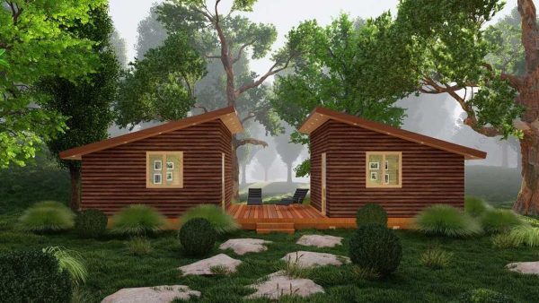 Bản vẽ kiến ​​trúc nhà gỗ hiện đại 41' x 16' – Bản thiết kế nhà nghỉ dưỡng tùy chỉnh - Hình ảnh 2