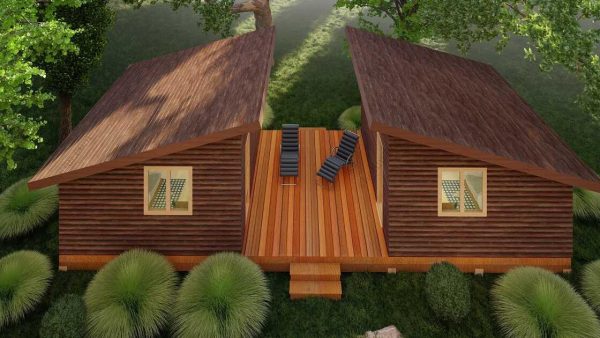 Bản vẽ kiến ​​trúc nhà gỗ hiện đại 41' x 16' – Bản thiết kế nhà nghỉ dưỡng tùy chỉnh - Hình ảnh 4