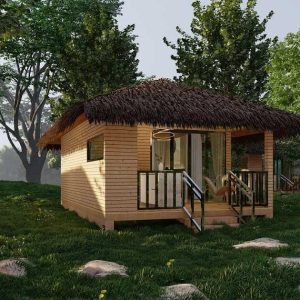 Bản vẽ kiến ​​trúc nhà gỗ hiện đại 23' x 15' – Bản thiết kế nhà nghỉ dưỡng tùy chỉnh