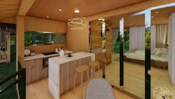Bản vẽ kiến ​​trúc nhà gỗ hiện đại 23' x 15' – Bản thiết kế nhà nghỉ dưỡng tùy chỉnh - Hình ảnh 7