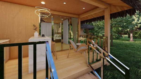 Bản vẽ kiến ​​trúc nhà gỗ hiện đại 23' x 15' – Bản thiết kế nhà nghỉ dưỡng tùy chỉnh - Hình ảnh 8