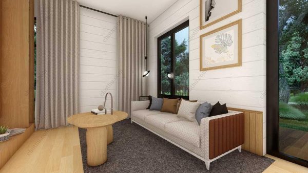Bản vẽ kiến ​​trúc nhà gỗ hiện đại 27' x 18' – Bản thiết kế nhà nghỉ dưỡng tùy chỉnh - Hình ảnh 4
