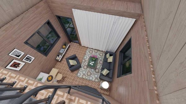 Bản vẽ kiến ​​trúc nhà gỗ hiện đại 12' x 15' – Bản thiết kế nhà nghỉ dưỡng tùy chỉnh - Hình ảnh 12