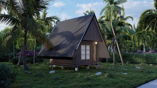 Bản vẽ kiến ​​trúc nhà gỗ hiện đại 12' x 15' – Bản thiết kế nhà nghỉ dưỡng tùy chỉnh - Hình ảnh 4