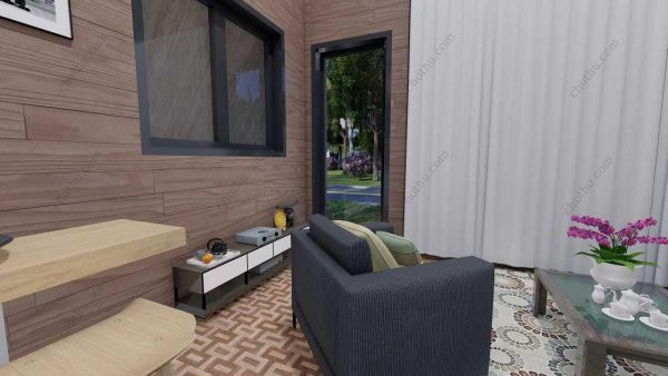 Bản vẽ kiến ​​trúc nhà gỗ hiện đại 12' x 15' – Bản thiết kế nhà nghỉ dưỡng tùy chỉnh - Hình ảnh 6
