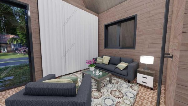 Bản vẽ kiến ​​trúc nhà gỗ hiện đại 12' x 15' – Bản thiết kế nhà nghỉ dưỡng tùy chỉnh - Hình ảnh 7