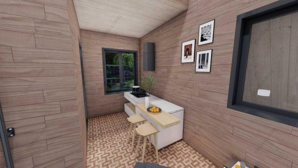 Bản vẽ kiến ​​trúc nhà gỗ hiện đại 12' x 15' – Bản thiết kế nhà nghỉ dưỡng tùy chỉnh - Hình ảnh 9