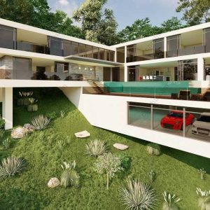 Bản vẽ kiến ​​trúc nhà gỗ hiện đại 96' x 88' – Bản thiết kế nhà nghỉ dưỡng tùy chỉnh