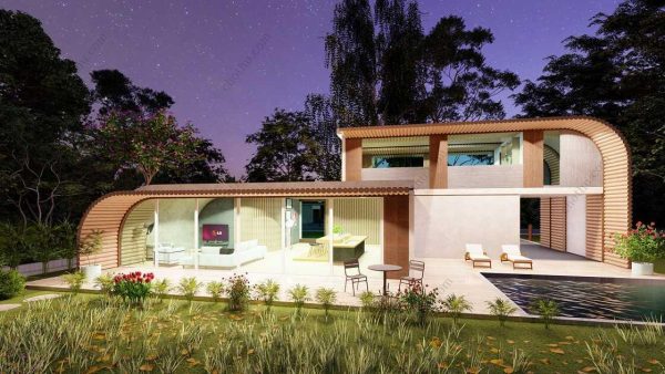 Bản vẽ kiến ​​trúc nhà gỗ hiện đại 62' x 43' – Bản thiết kế nhà nghỉ dưỡng tùy chỉnh - Hình ảnh 4