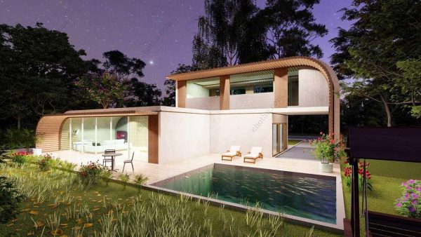 Bản vẽ kiến ​​trúc nhà gỗ hiện đại 62' x 43' – Bản thiết kế nhà nghỉ dưỡng tùy chỉnh - Hình ảnh 5