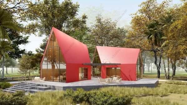 Bản vẽ kiến ​​trúc nhà gỗ hiện đại 66' x 75' – Bản thiết kế nhà nghỉ dưỡng tùy chỉnh - Hình ảnh 4