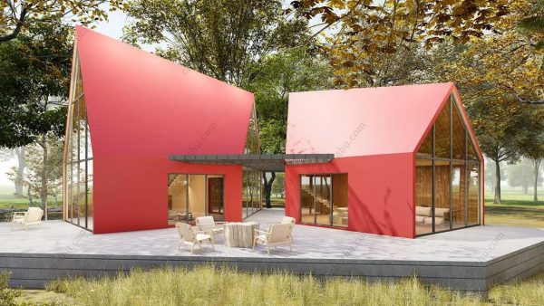 Bản vẽ kiến ​​trúc nhà gỗ hiện đại 66' x 75' – Bản thiết kế nhà nghỉ dưỡng tùy chỉnh - Hình ảnh 5