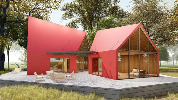 Bản vẽ kiến ​​trúc nhà gỗ hiện đại 66' x 75' – Bản thiết kế nhà nghỉ dưỡng tùy chỉnh - Hình ảnh 6