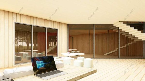 Bản vẽ kiến ​​trúc nhà gỗ hiện đại 66' x 75' – Bản thiết kế nhà nghỉ dưỡng tùy chỉnh - Hình ảnh 9