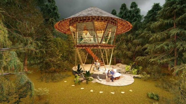 Bản vẽ kiến ​​trúc nhà gỗ hiện đại 25' x 25' – Bản thiết kế nhà nghỉ dưỡng tùy chỉnh
