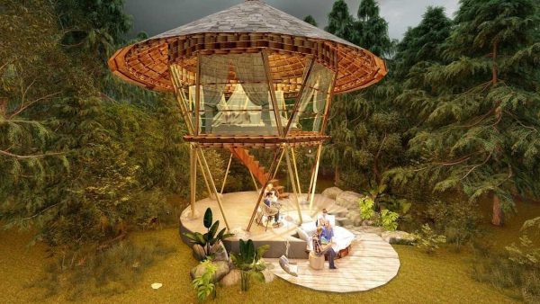 Bản vẽ kiến ​​trúc nhà gỗ hiện đại 25' x 25' – Bản thiết kế nhà nghỉ dưỡng tùy chỉnh - Hình ảnh 6