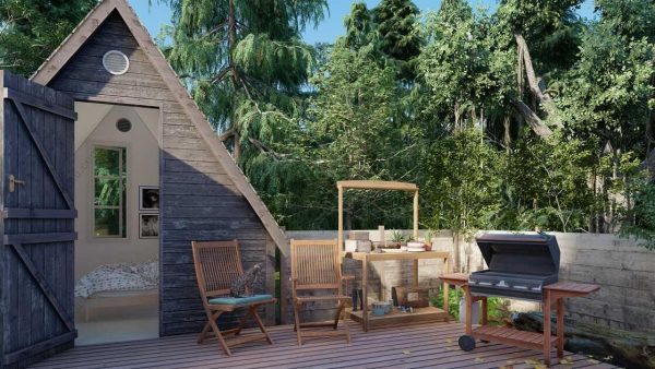Bản vẽ kiến ​​trúc nhà gỗ hiện đại 10'×13' – Bản thiết kế nhà nghỉ dưỡng tùy chỉnh - Hình ảnh 6