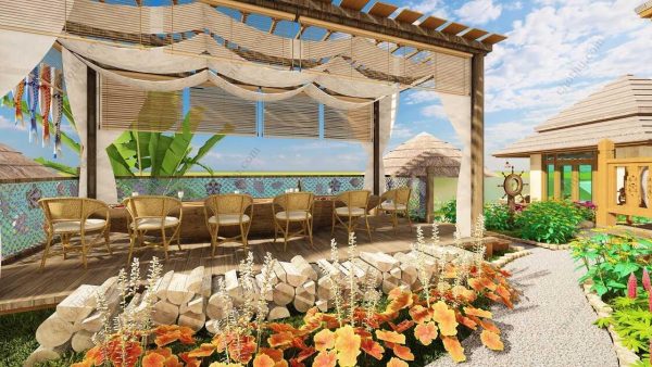 Bản vẽ kiến ​​trúc nhà gỗ hiện đại 16'x16' – Bản thiết kế nhà nghỉ dưỡng tùy chỉnh - Hình ảnh 11