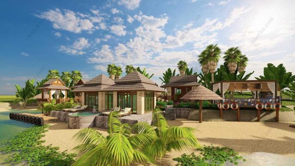 Bản vẽ kiến ​​trúc nhà gỗ hiện đại 16'x16' – Bản thiết kế nhà nghỉ dưỡng tùy chỉnh - Hình ảnh 2