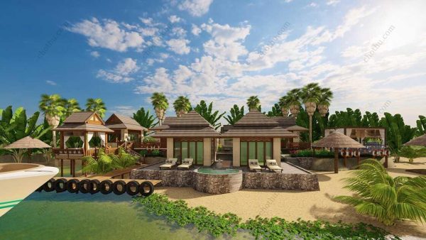 Bản vẽ kiến ​​trúc nhà gỗ hiện đại 16'x16' – Bản thiết kế nhà nghỉ dưỡng tùy chỉnh - Hình ảnh 3