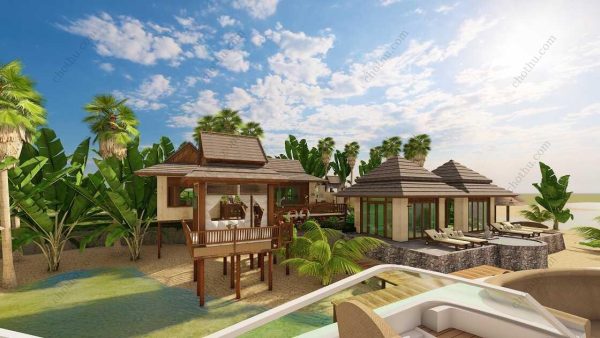 Bản vẽ kiến ​​trúc nhà gỗ hiện đại 16'x16' – Bản thiết kế nhà nghỉ dưỡng tùy chỉnh - Hình ảnh 5