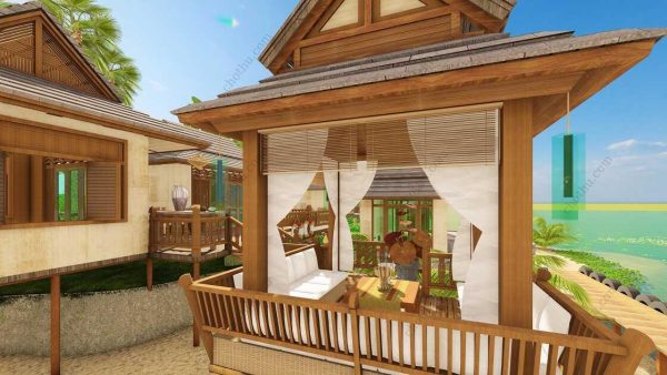 Bản vẽ kiến ​​trúc nhà gỗ hiện đại 16'x16' – Bản thiết kế nhà nghỉ dưỡng tùy chỉnh - Hình ảnh 7