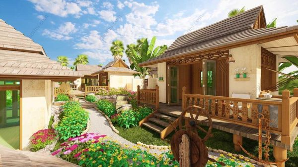 Bản vẽ kiến ​​trúc nhà gỗ hiện đại 16'x16' – Bản thiết kế nhà nghỉ dưỡng tùy chỉnh - Hình ảnh 8