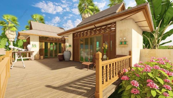 Bản vẽ kiến ​​trúc nhà gỗ hiện đại 16'x16' – Bản thiết kế nhà nghỉ dưỡng tùy chỉnh - Hình ảnh 9