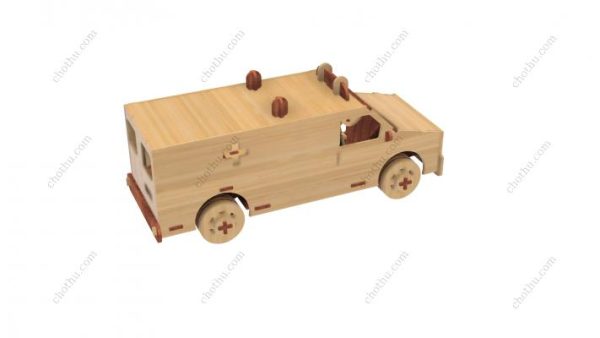 Tệp cắt laser xe cứu thương, Bản vẽ mô hình 3D SVG - Hình ảnh 2