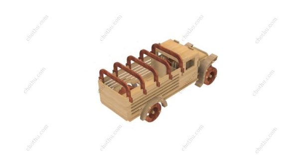 Mô hình xe tải chở hàng cắt bằng laser - Mô hình 3D
