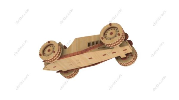 Mô hình xe thể thao cũ - Tệp cắt laser mô hình 3D - Hình ảnh 8