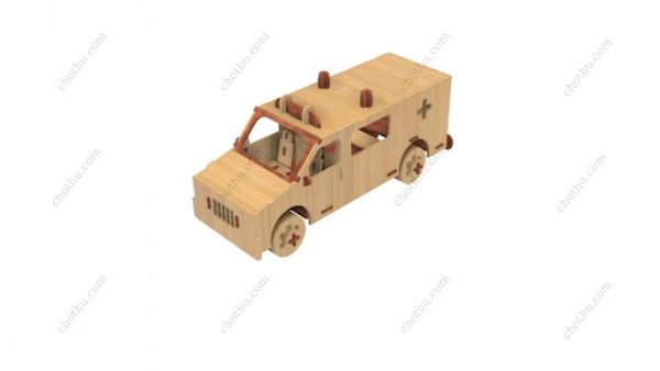 Tệp cắt laser xe cứu thương, Bản vẽ mô hình 3D SVG - Hình ảnh 4
