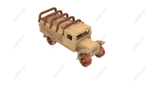 Mô hình xe tải chở hàng cắt bằng laser - Mô hình 3D - Hình ảnh 6